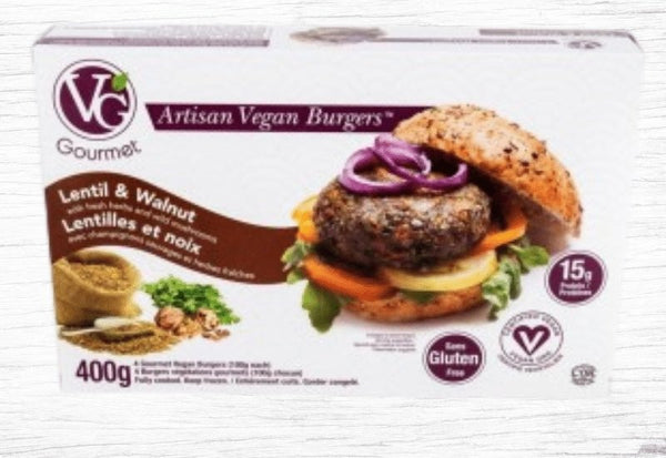 Vegan lentil and walnut burgers - Valens Farms